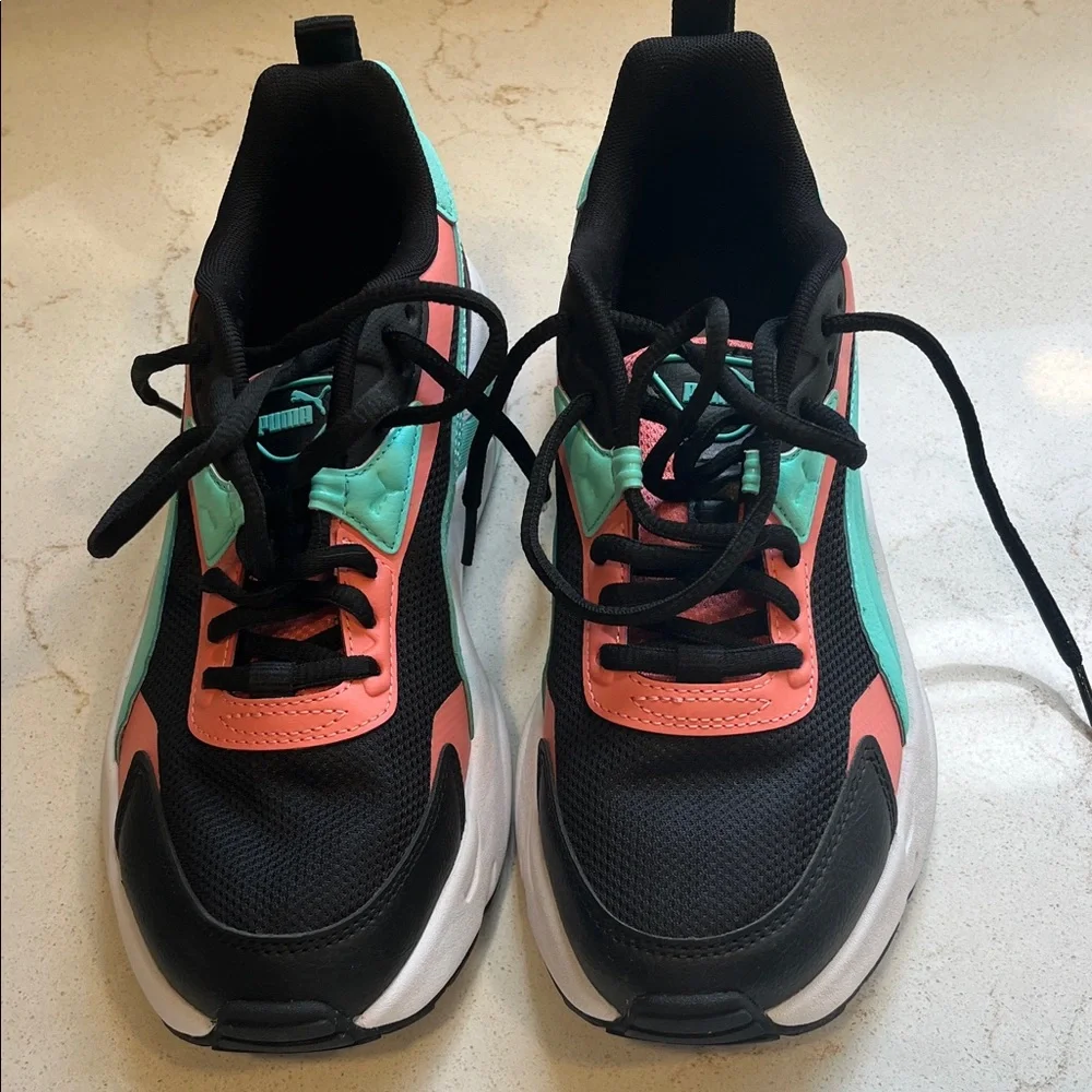 Puma Women's Sneakers in Black, Coral, and Mint - Picture 5 of 5